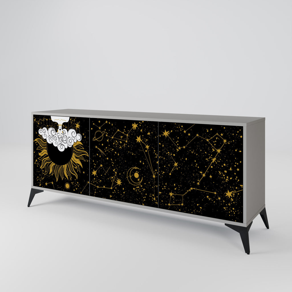 STELLAR CONSTELLATIONS Sideboard mit 3 Türen in Grau