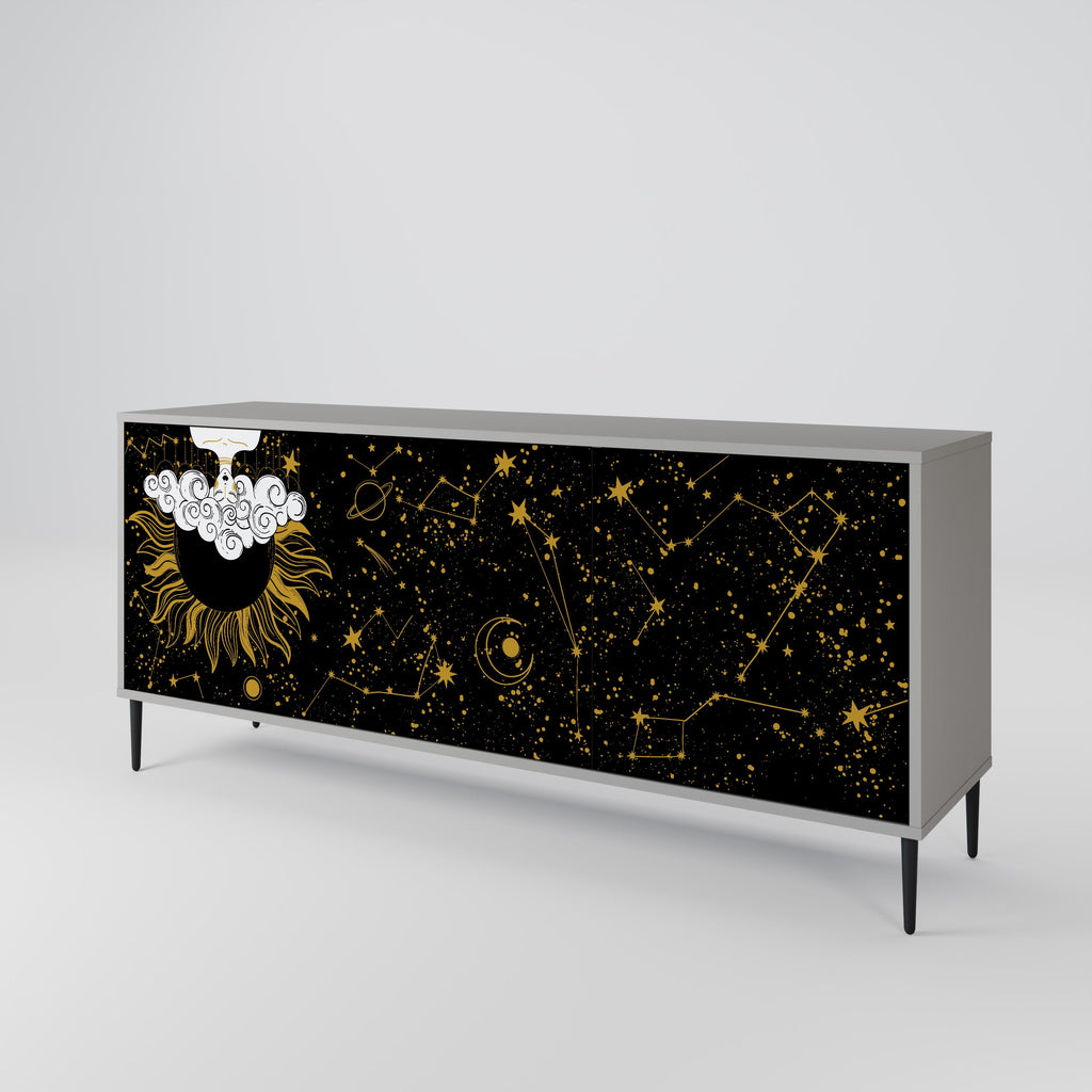 STELLAR CONSTELLATIONS Sideboard mit 3 Türen in Grau