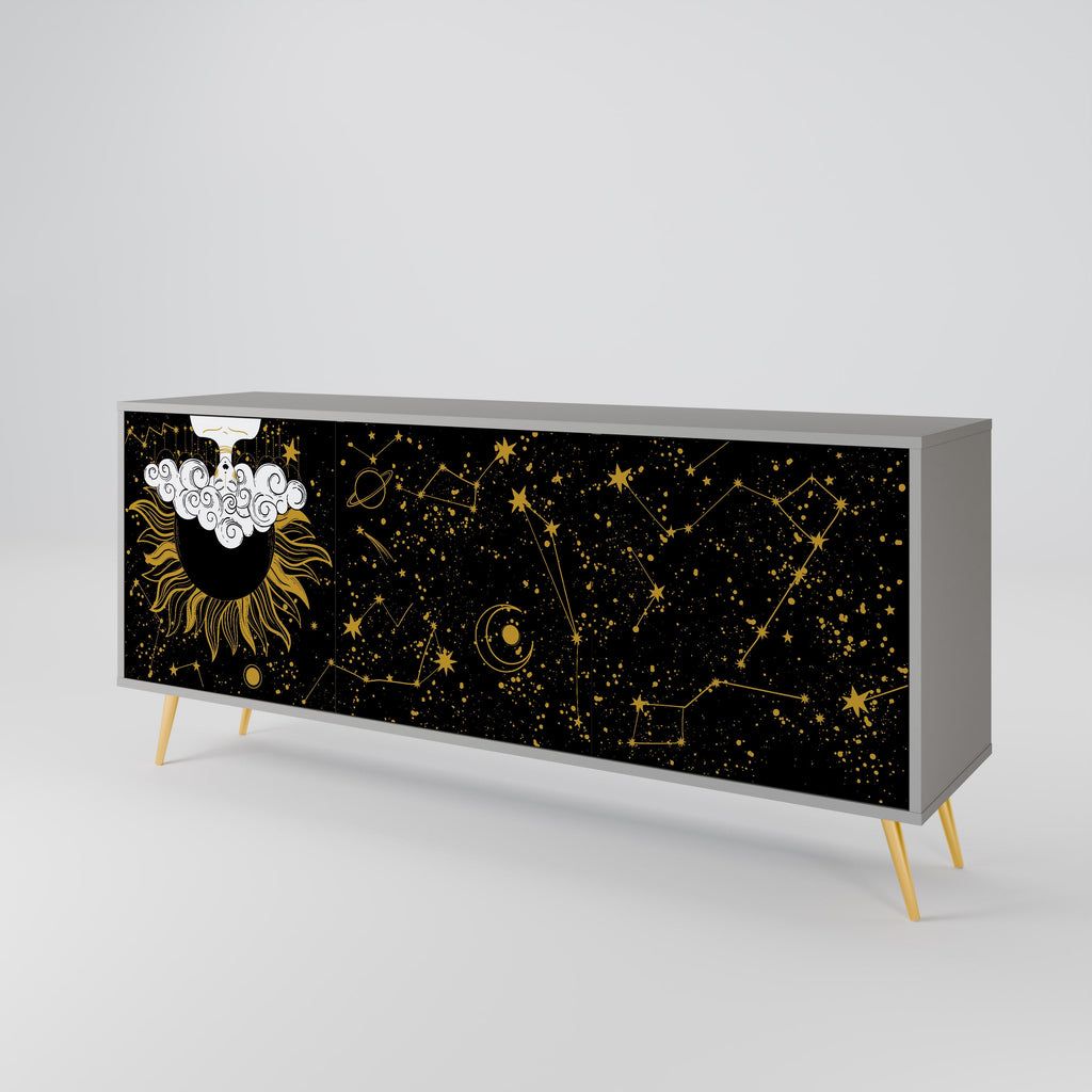 STELLAR CONSTELLATIONS Sideboard mit 3 Türen in Grau