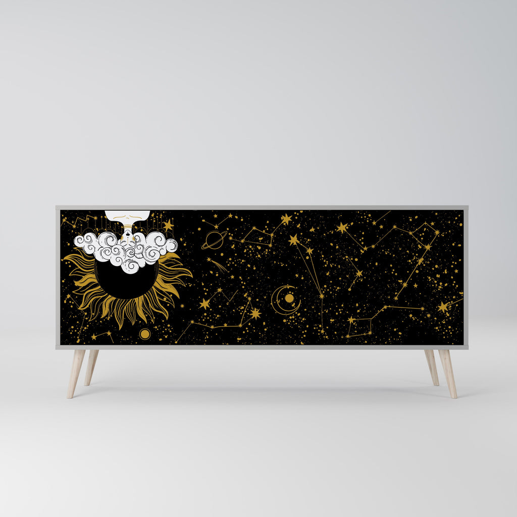 STELLAR CONSTELLATIONS Sideboard mit 3 Türen in Grau