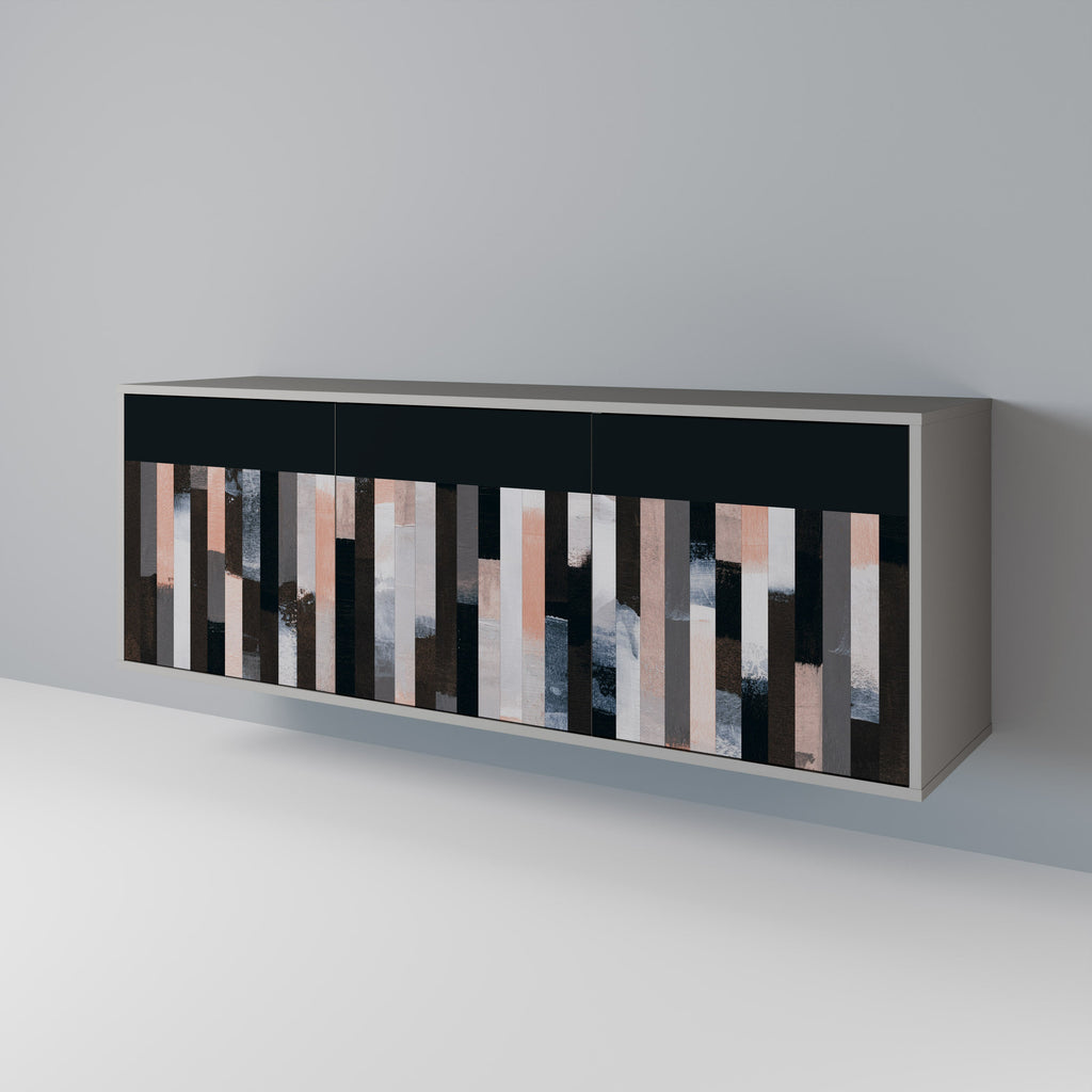 COLLAGE OF RECTANGLES Sideboard mit 3 Türen in Grau