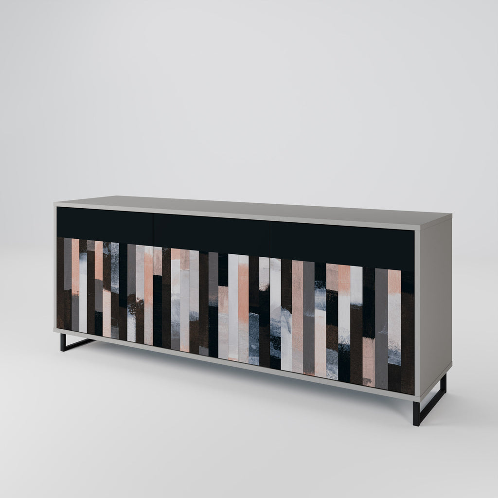 COLLAGE OF RECTANGLES Sideboard mit 3 Türen in Grau