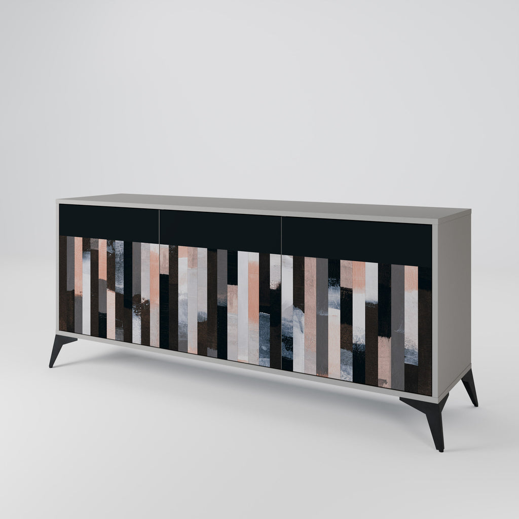 COLLAGE OF RECTANGLES Sideboard mit 3 Türen in Grau