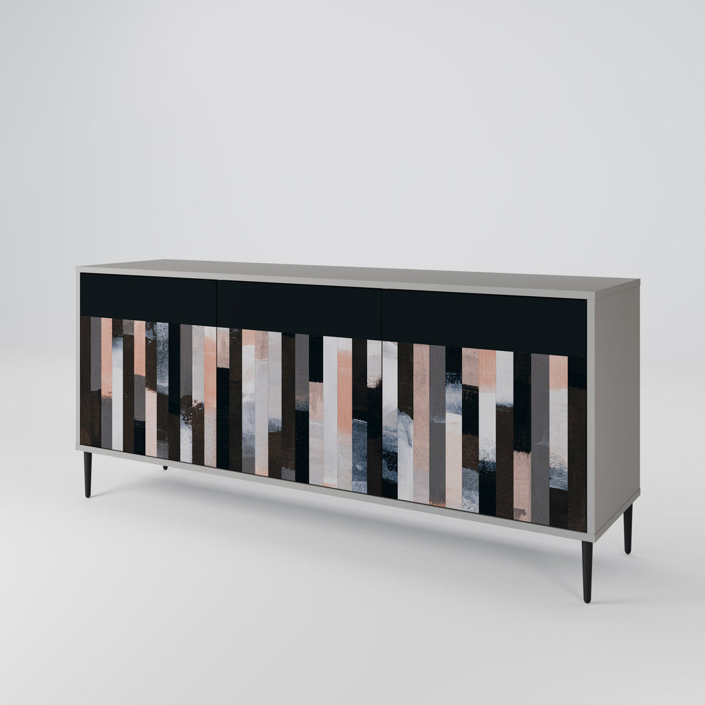 COLLAGE OF RECTANGLES Sideboard mit 3 Türen in Grau