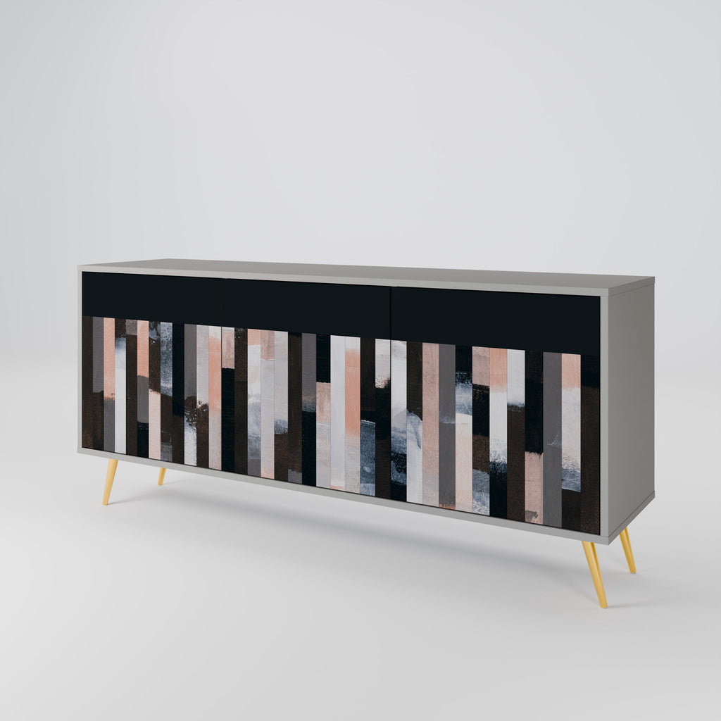COLLAGE OF RECTANGLES Sideboard mit 3 Türen in Grau