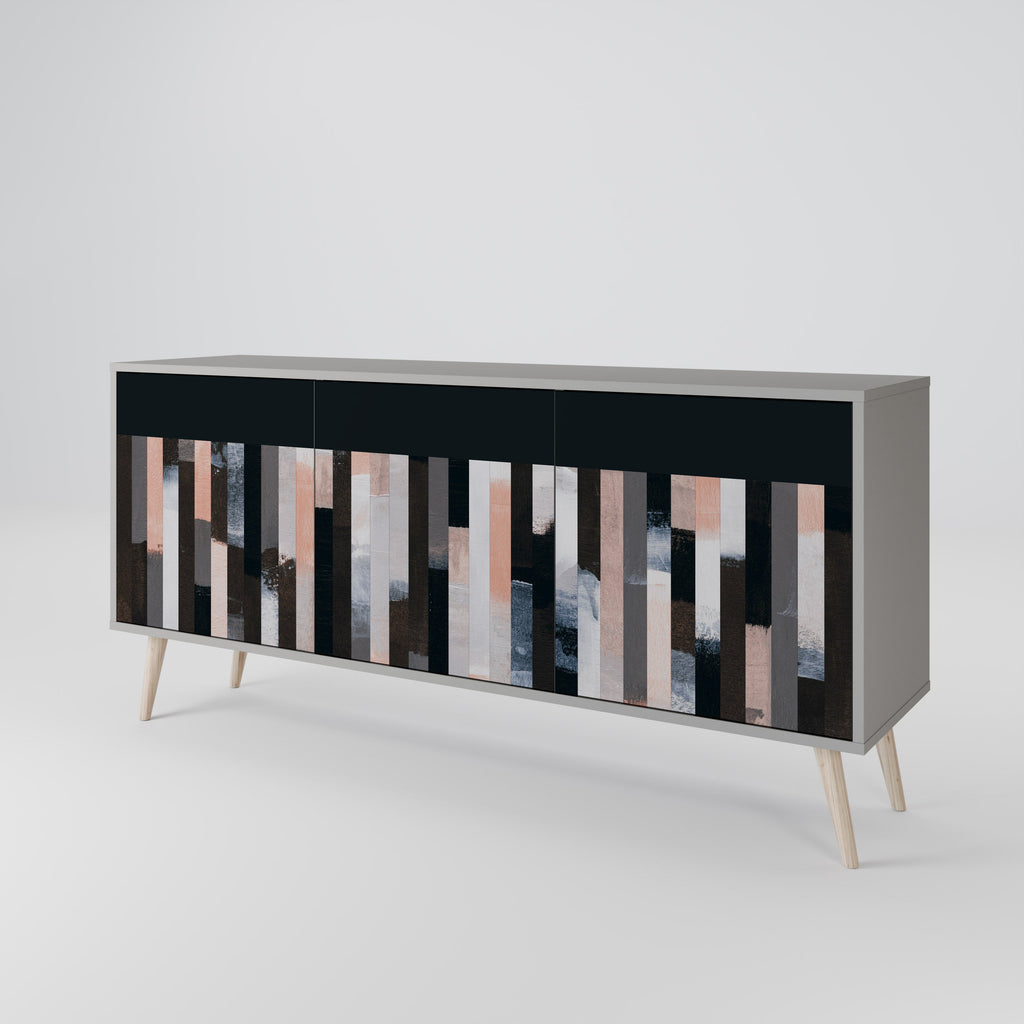 COLLAGE OF RECTANGLES Sideboard mit 3 Türen in Grau