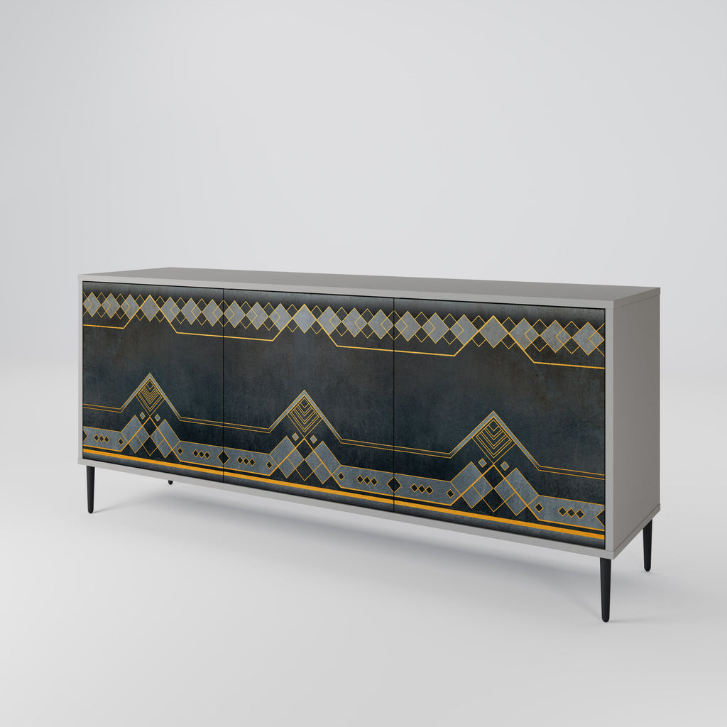 ROYAL ORDINARINESS Sideboard mit 3 Türen in Grau