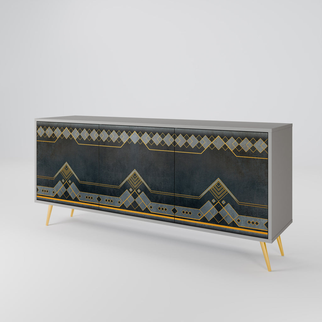 ROYAL ORDINARINESS Sideboard mit 3 Türen in Grau