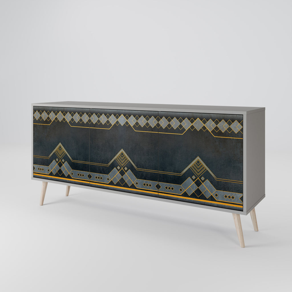 ROYAL ORDINARINESS Sideboard mit 3 Türen in Grau