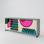 GEOMETRIC RHAPSODY 3-Door Sideboard in Grey Finish
