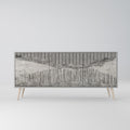 GRAIN LINES Sideboard mit 3 Türen in Grau