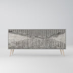 GRAIN LINES Sideboard mit 3 Türen in Grau