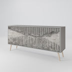 GRAIN LINES Sideboard mit 3 Türen in Grau