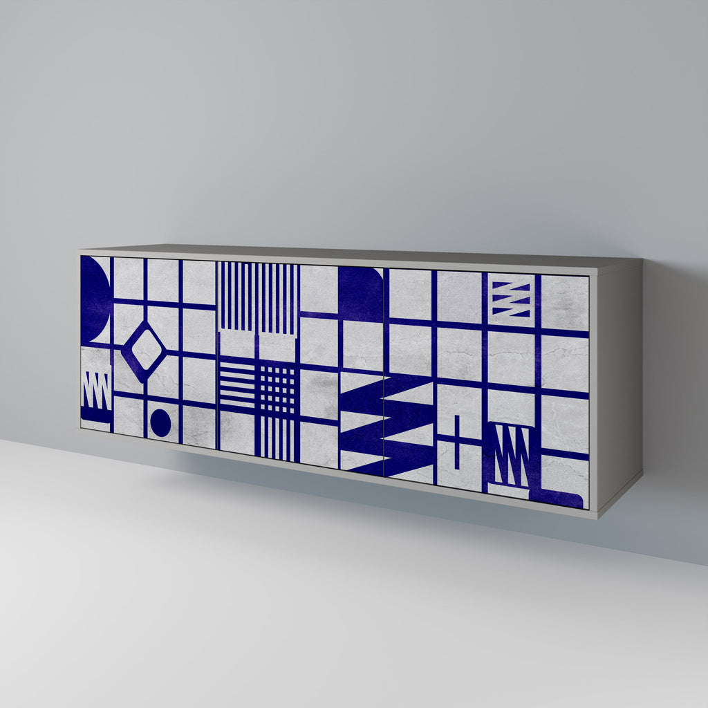 THE RIGHT PLACES Sideboard mit 3 Türen in Grau