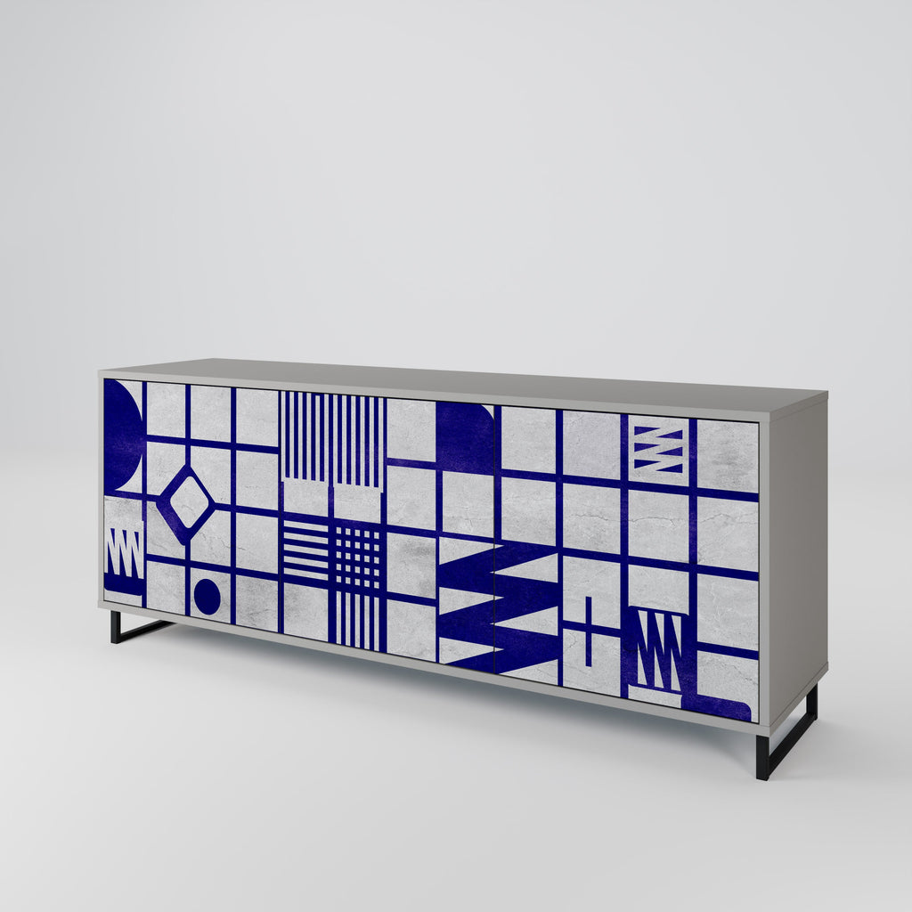 THE RIGHT PLACES Sideboard mit 3 Türen in Grau