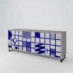 THE RIGHT PLACES Sideboard mit 3 Türen in Grau