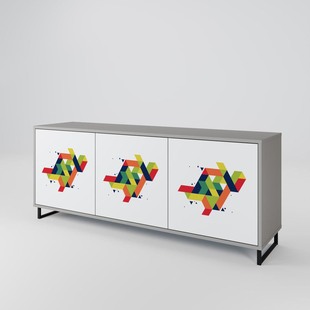 FUTURE SIGN Sideboard mit 3 Türen in Grau