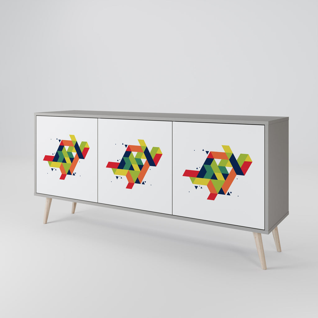 FUTURE SIGN Sideboard mit 3 Türen in Grau