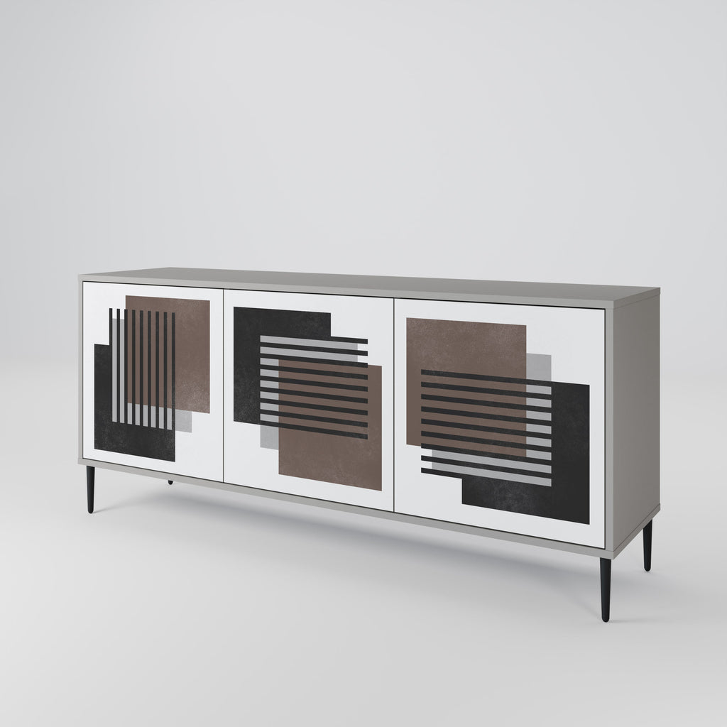 SHADOW SYNCHRONY 3-Door Sideboard in Grey Finish