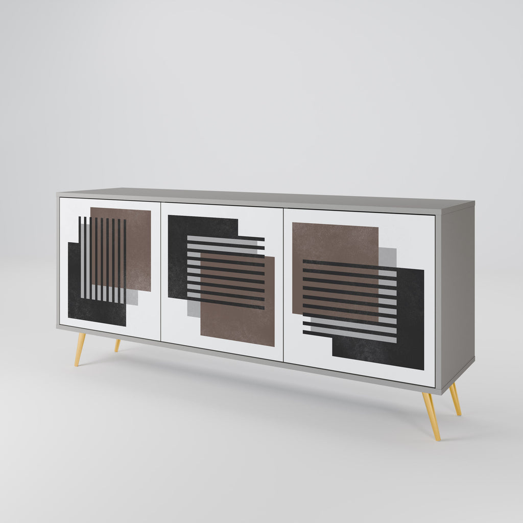 SHADOW SYNCHRONY 3-Door Sideboard in Grey Finish