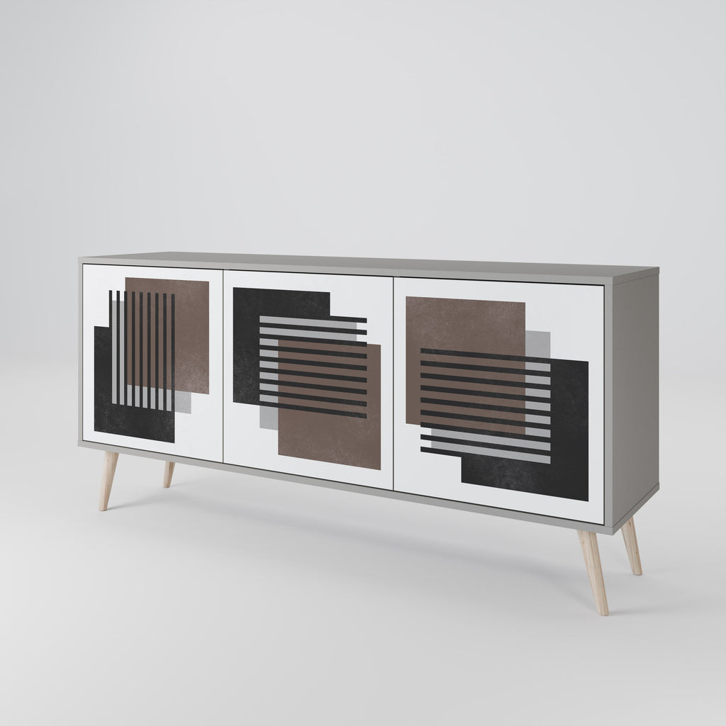 SHADOW SYNCHRONY 3-Door Sideboard in Grey Finish
