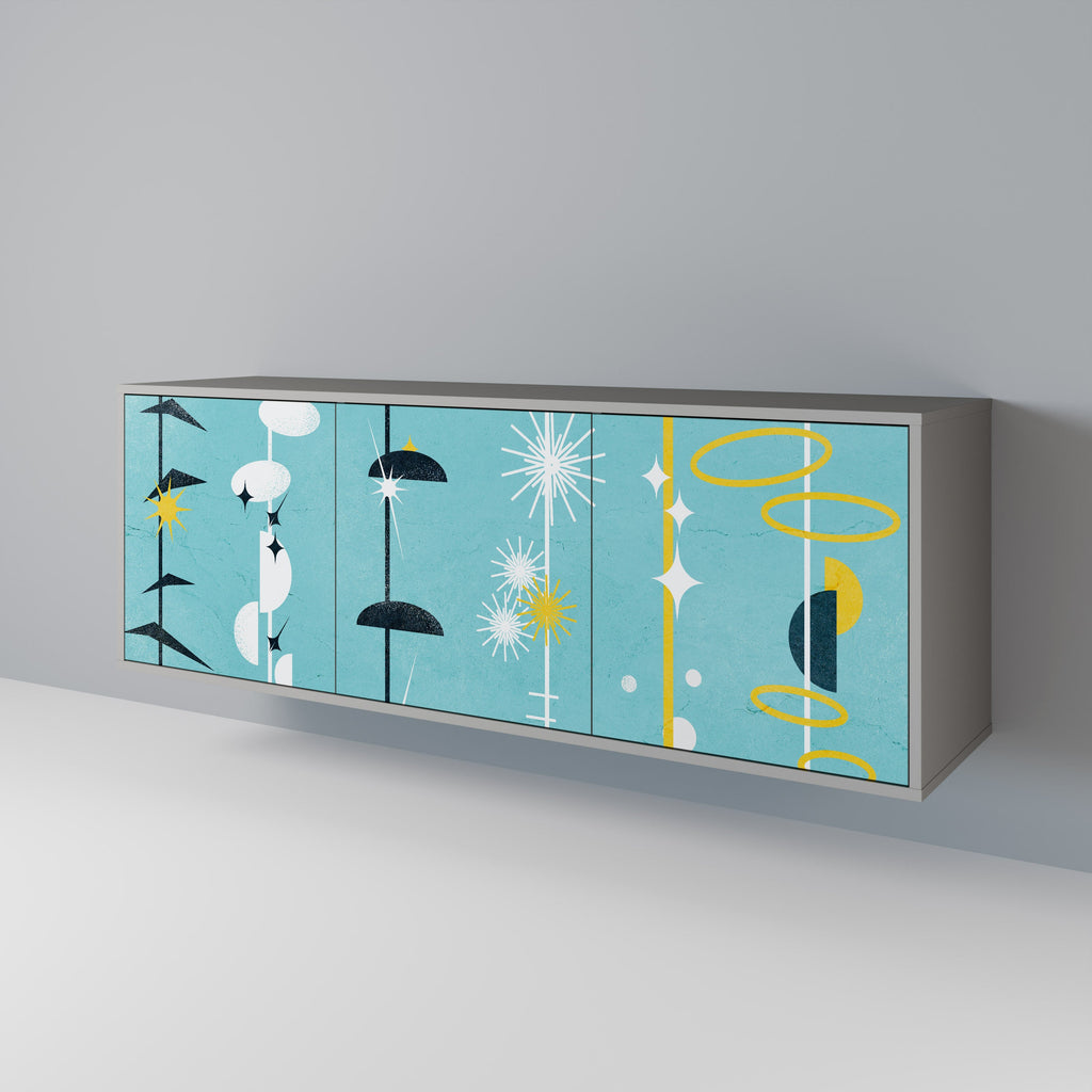 PATHS TO HAPPINESS 3-Door Sideboard in Grey Finish