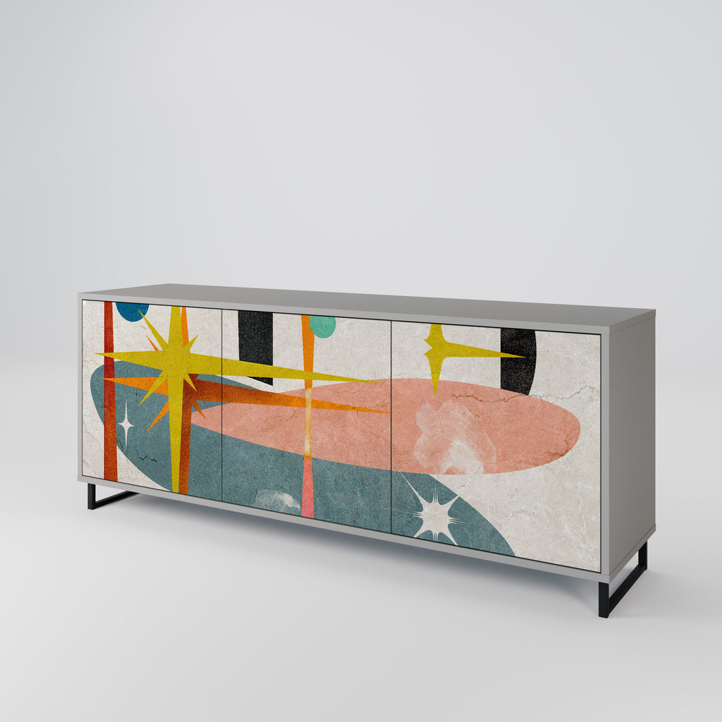 INTERSTELLAR VIBES Sideboard mit 3 Türen in Grau