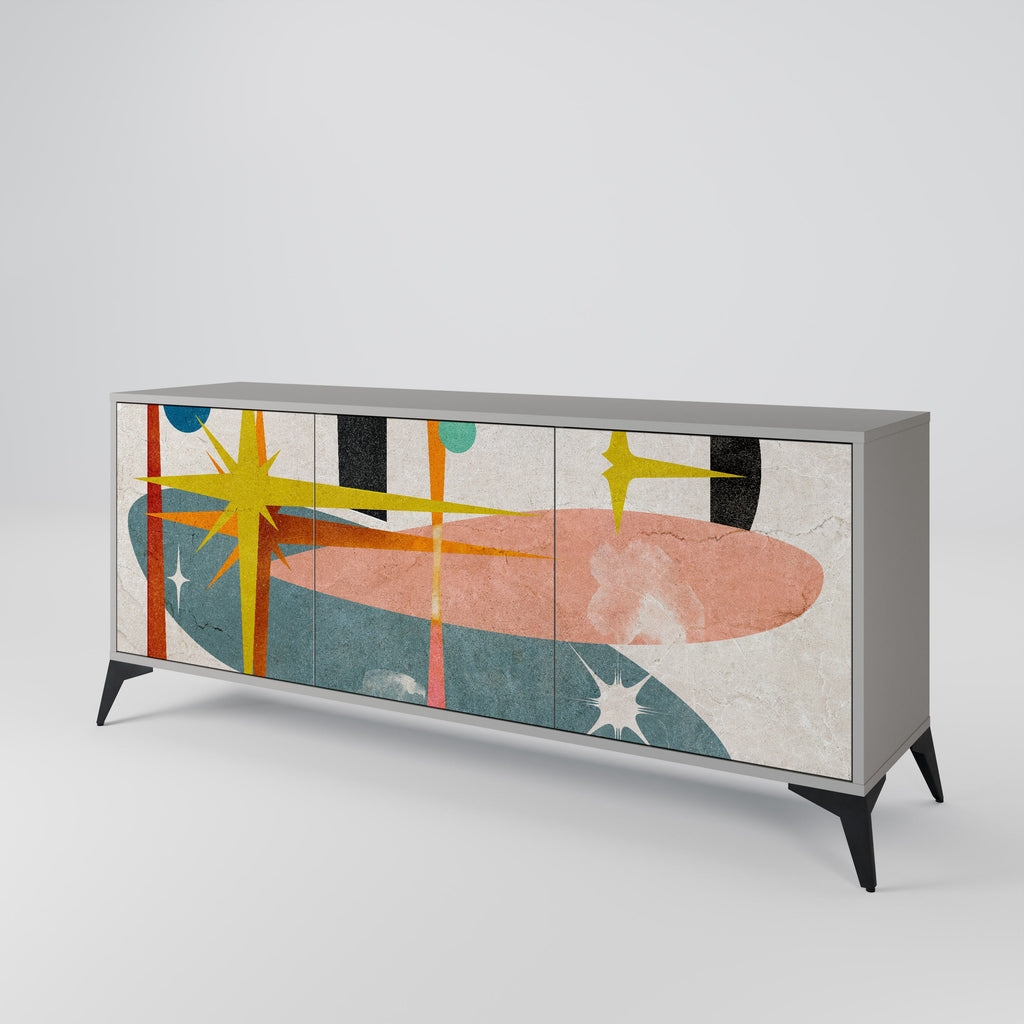 INTERSTELLAR VIBES Sideboard mit 3 Türen in Grau