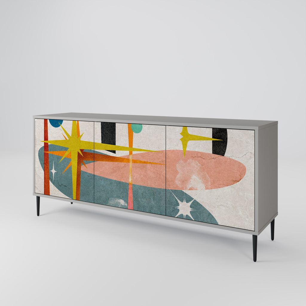INTERSTELLAR VIBES Sideboard mit 3 Türen in Grau