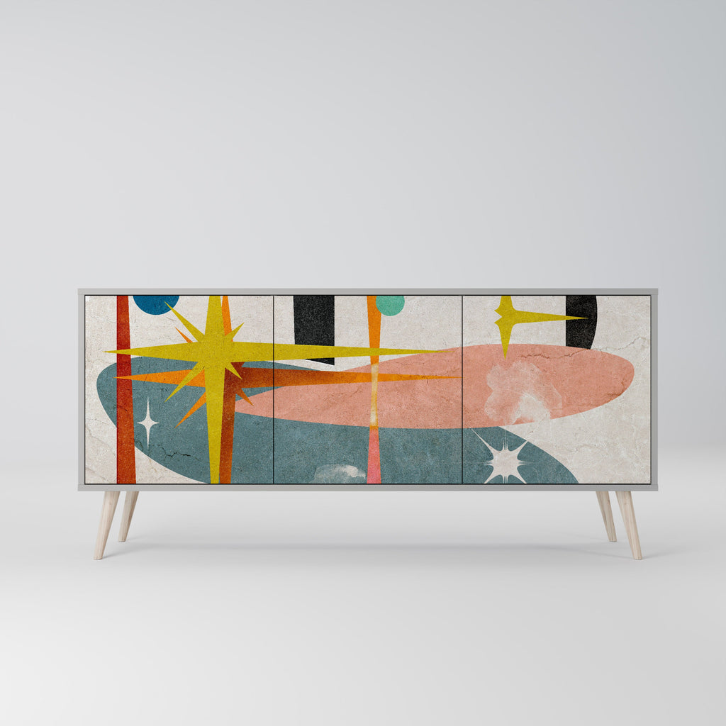 INTERSTELLAR VIBES Sideboard mit 3 Türen in Grau