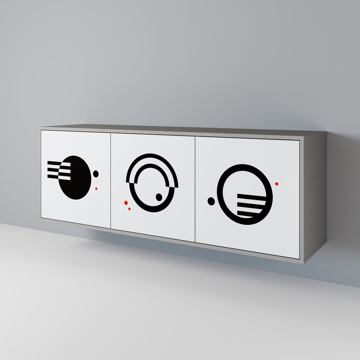BLACK AND WHITE COMBINATION 3-türiges Sideboard