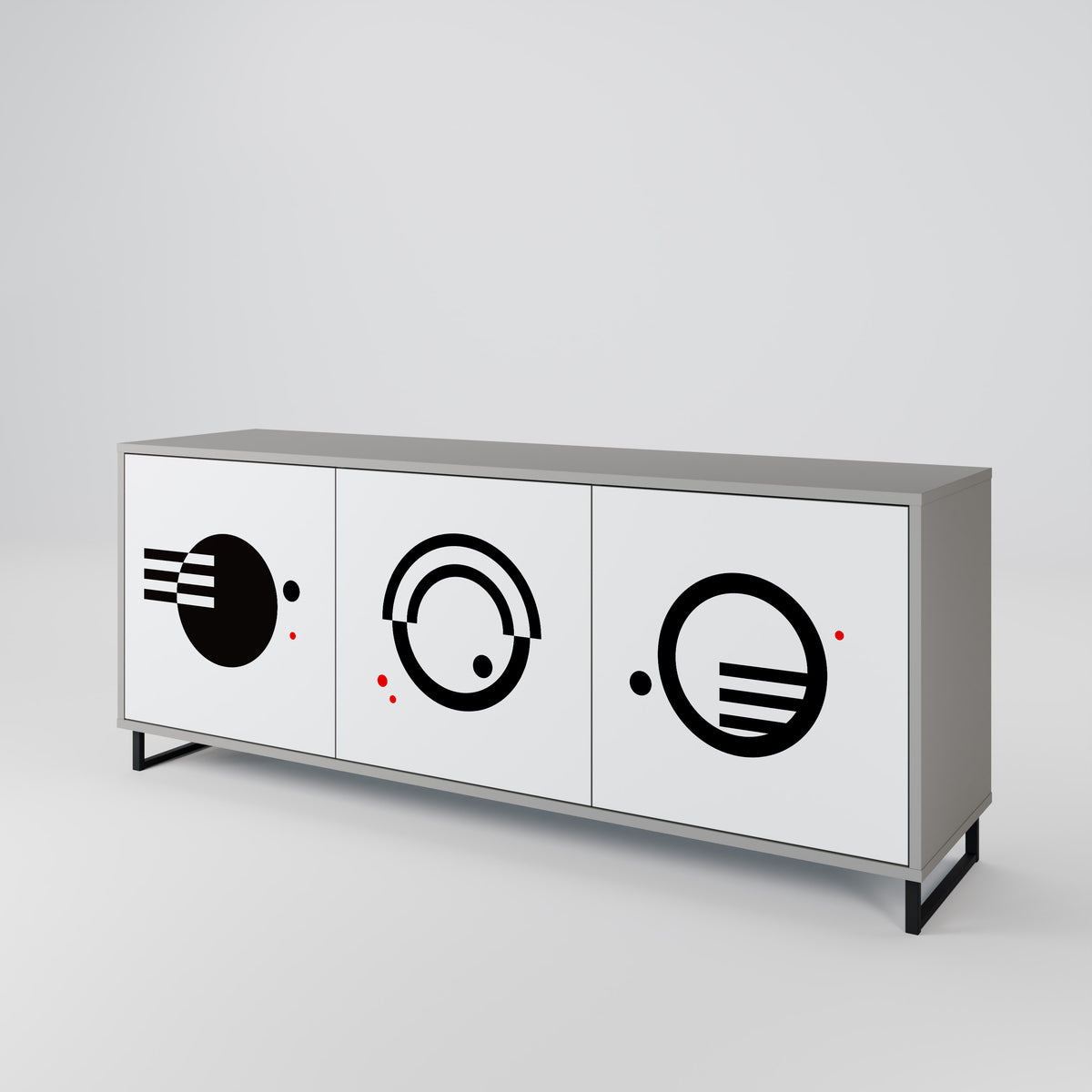 BLACK AND WHITE COMBINATION 3-türiges Sideboard