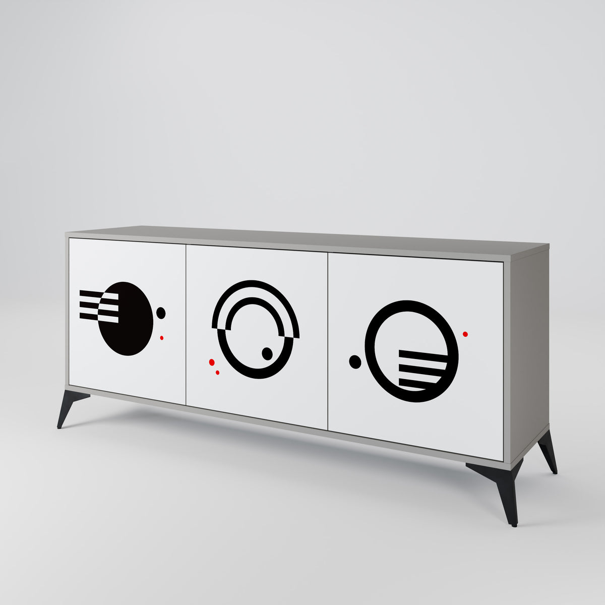 BLACK AND WHITE COMBINATION 3-türiges Sideboard