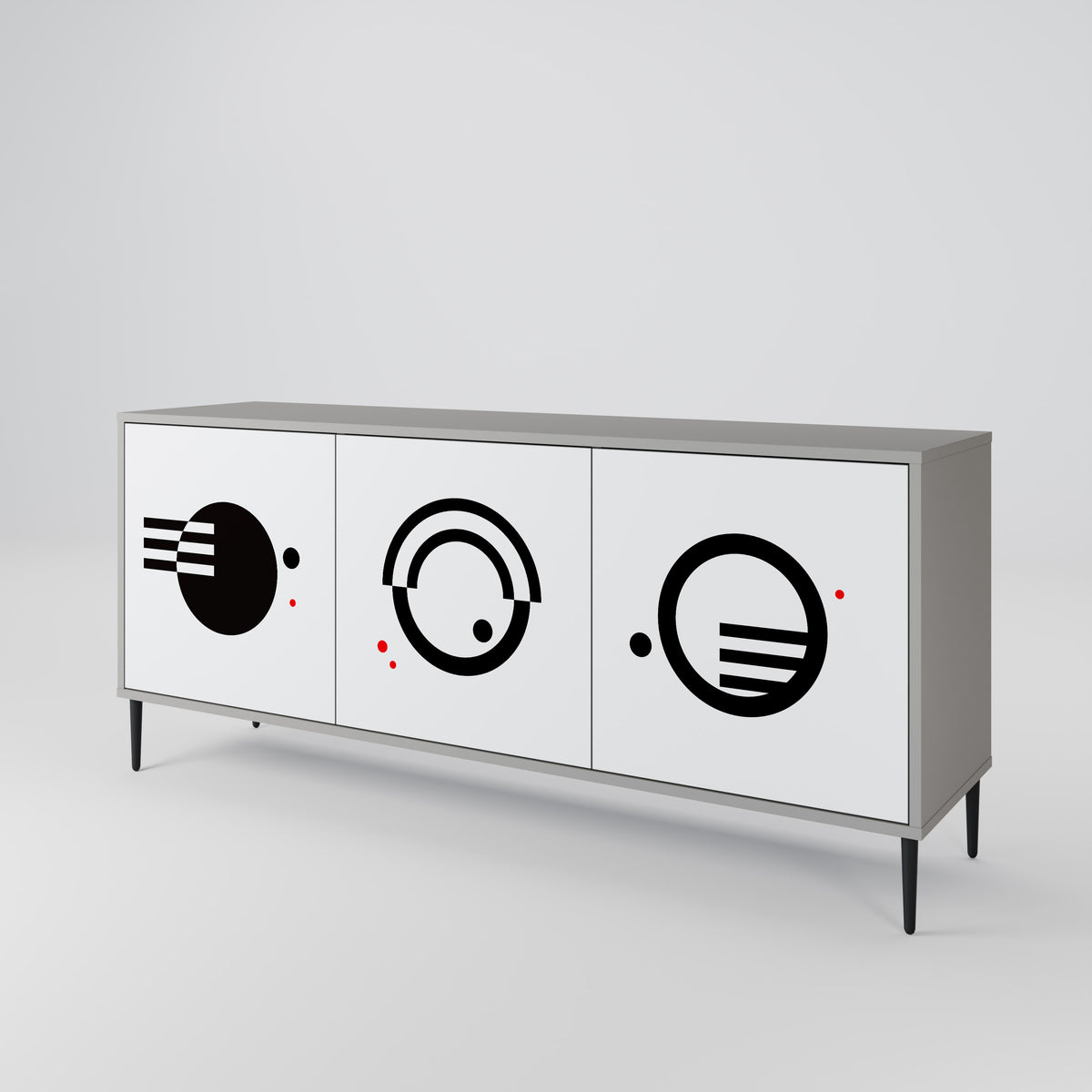 BLACK AND WHITE COMBINATION 3-türiges Sideboard