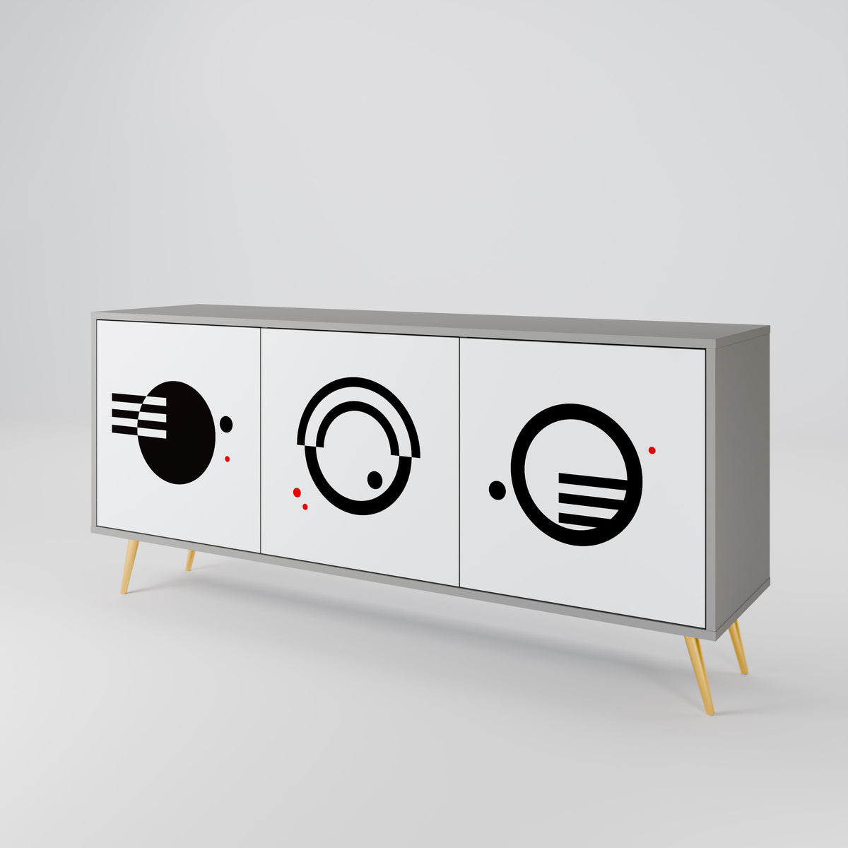 BLACK AND WHITE COMBINATION 3-türiges Sideboard