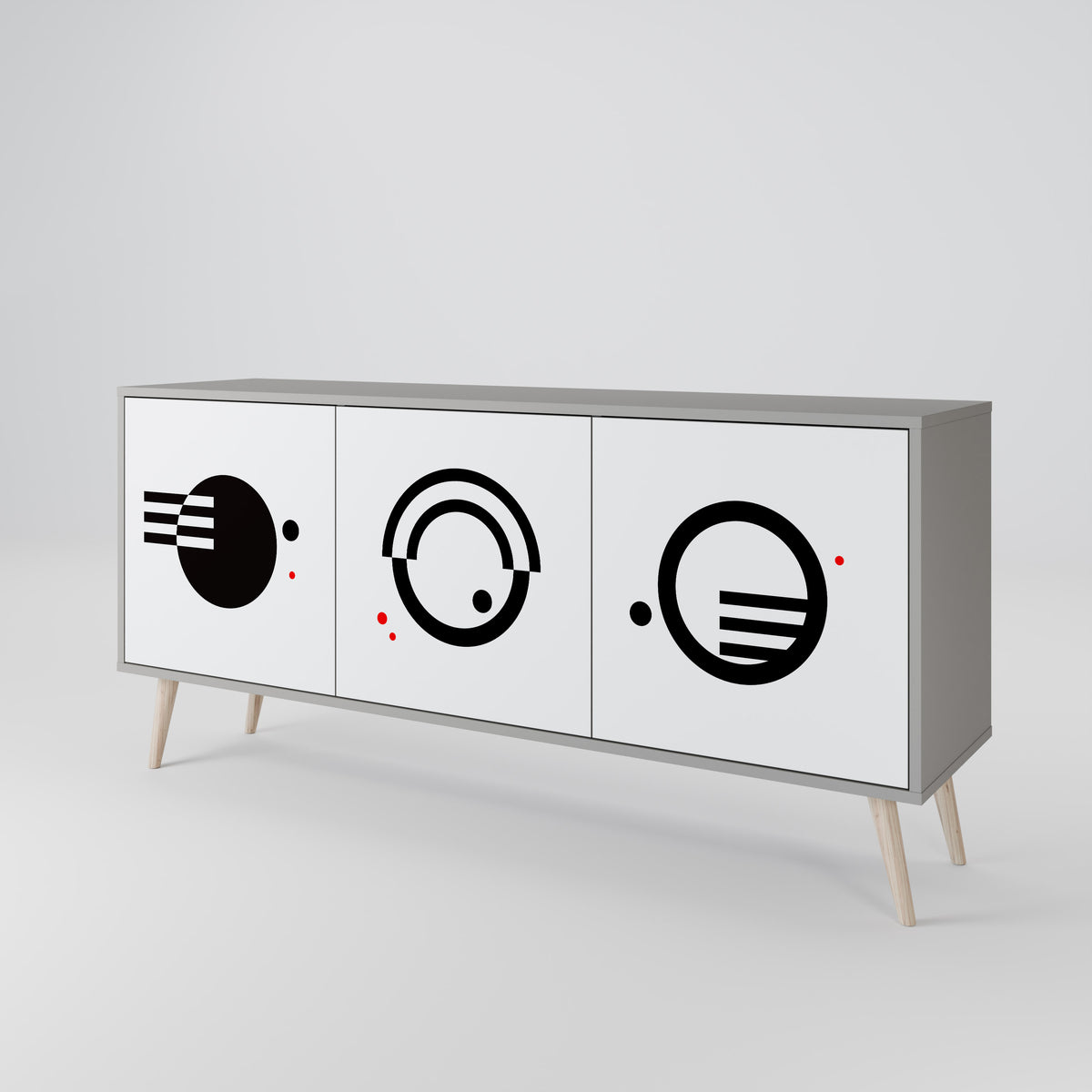 BLACK AND WHITE COMBINATION 3-türiges Sideboard