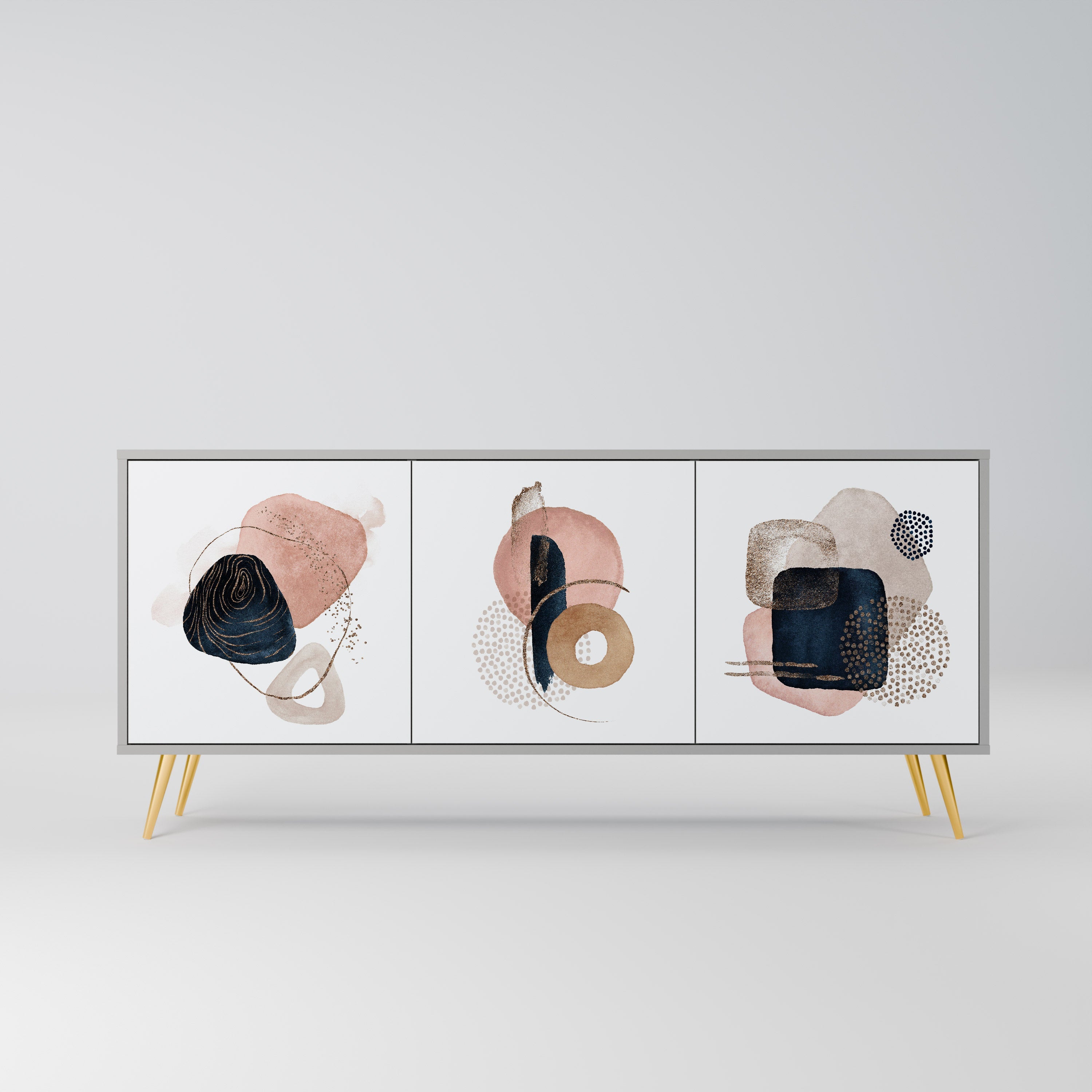 COLORFUL SHAPES 3-Door Sideboard in Grey Finish