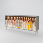 COLORFUL STRINGS Sideboard mit 3 Türen in Grau