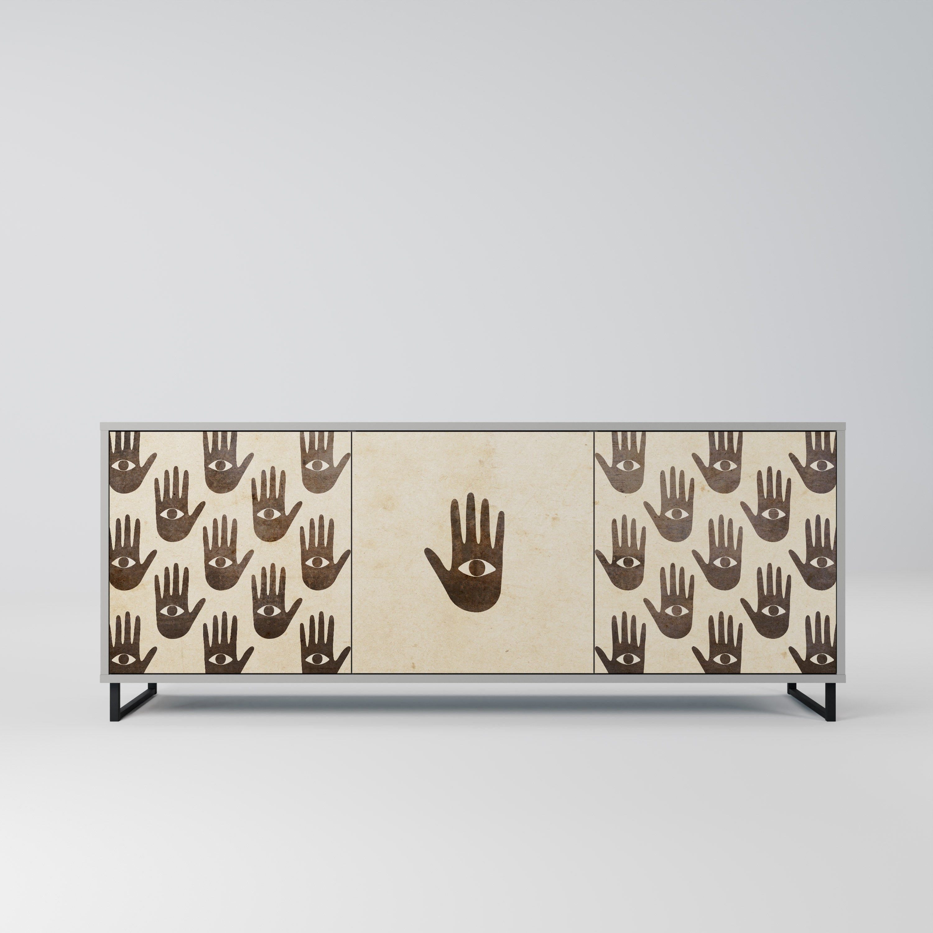 SEE MORE 3-Door Sideboard in Grey Finish