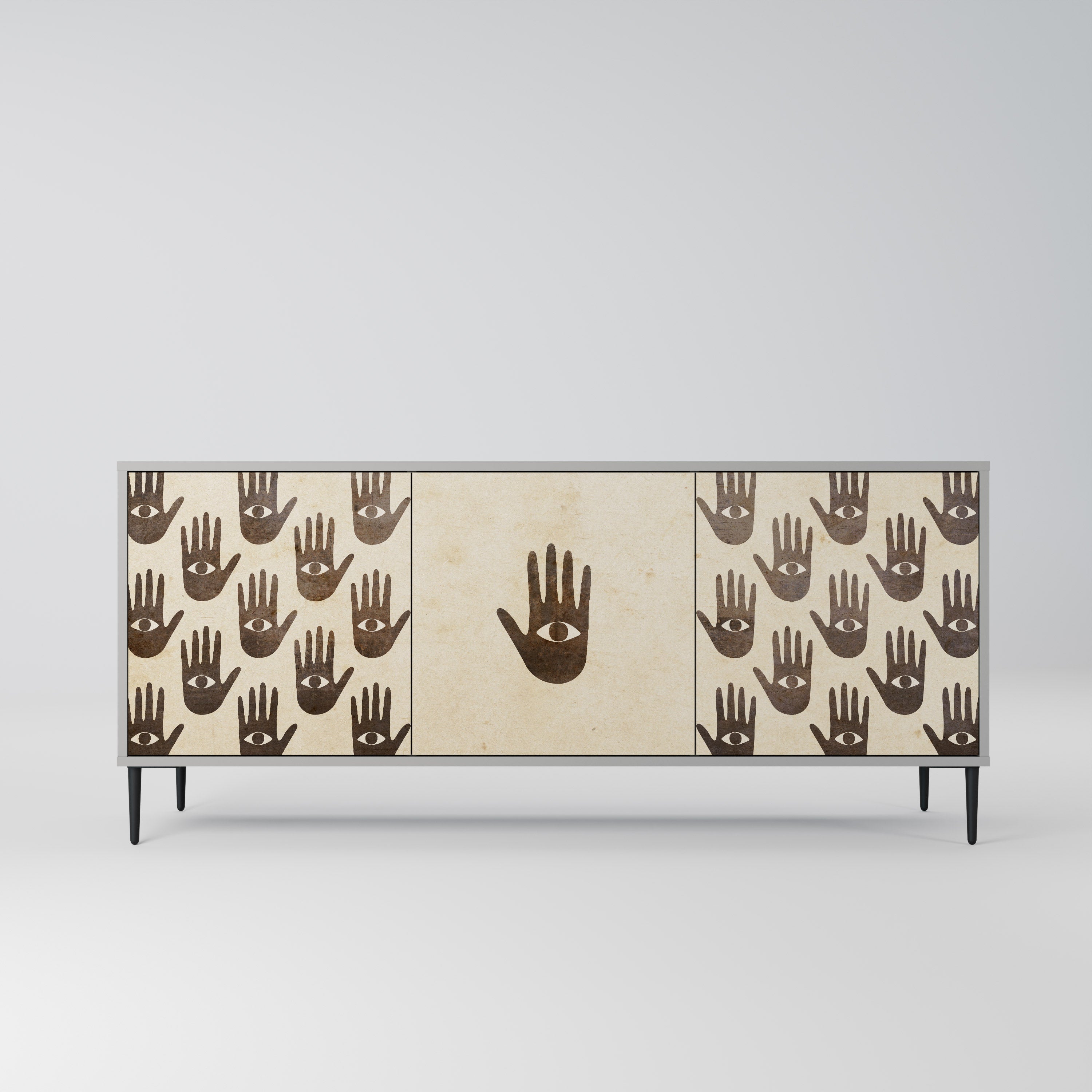 SEE MORE 3-Door Sideboard in Grey Finish
