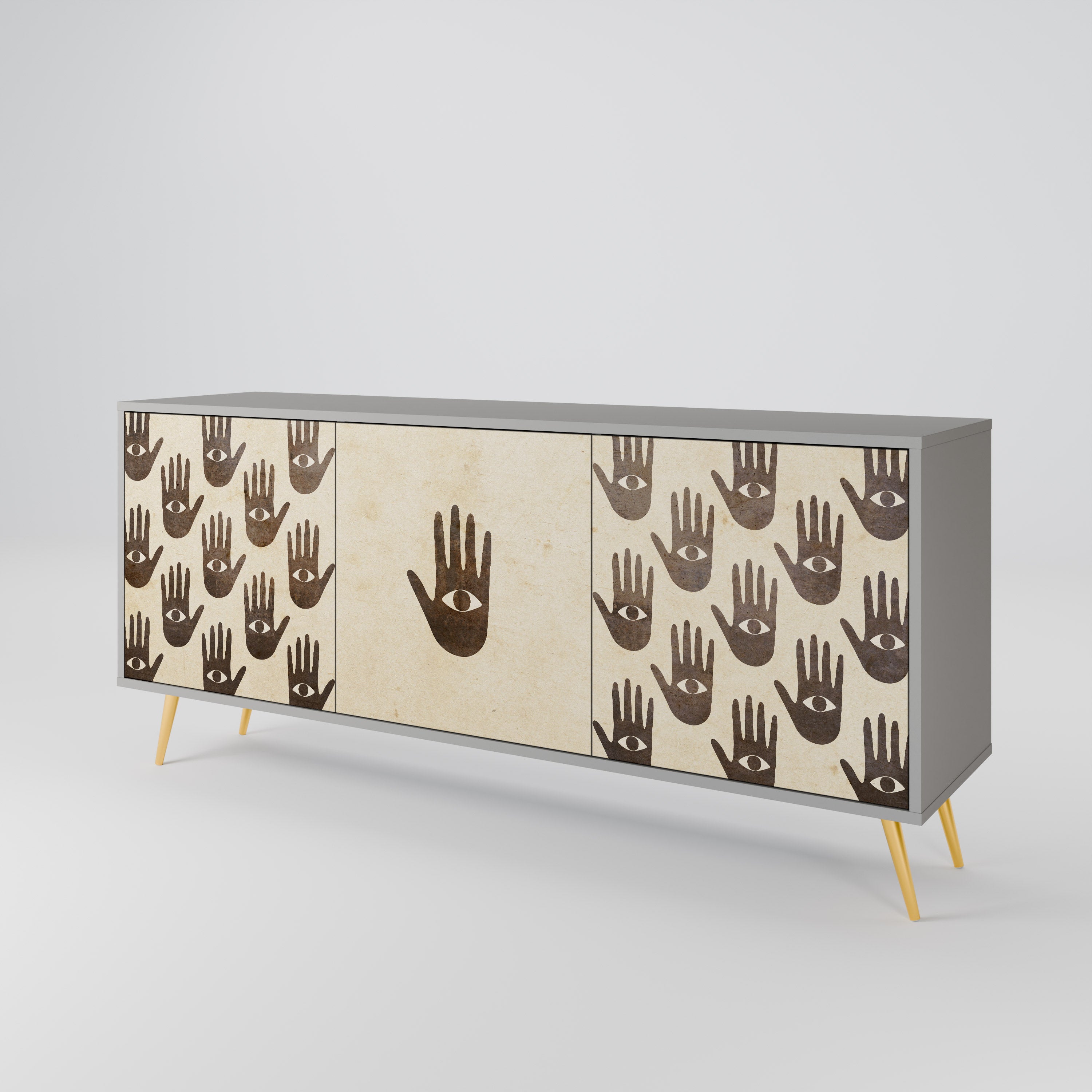 SEE MORE 3-Door Sideboard in Grey Finish