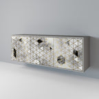 ASHEN ARIA Sideboard mit 3 Türen in Grau