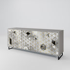 ASHEN ARIA Sideboard mit 3 Türen in Grau