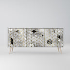 ASHEN ARIA Sideboard mit 3 Türen in Grau