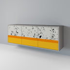 DYED BY ORANGE 3-Door Sideboard in Grey Finish