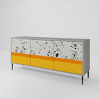 DYED BY ORANGE 3-Door Sideboard in Grey Finish