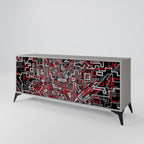 BROKEN LINES Sideboard mit 3 Türen in Grau