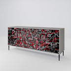 BROKEN LINES Sideboard mit 3 Türen in Grau