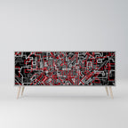 BROKEN LINES Sideboard mit 3 Türen in Grau