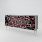 BROKEN LINES Sideboard mit 3 Türen in Grau